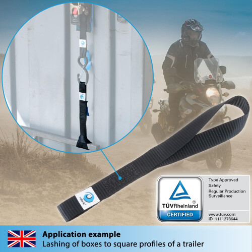 valonic FALCON - 4x soft loop tie down straps, 30cm, 25mm, 1000kg, 1