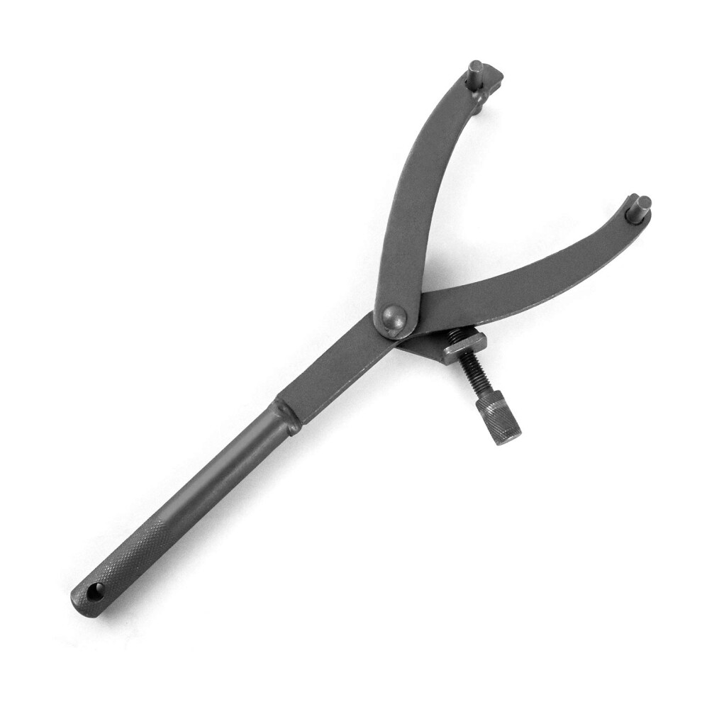 Qwork Adjustable Fly Wheel Wrench, Motorcycle/Bike Clutch Flywheel, Universal Wrench Spanner Pulley Sprocket Holder Locking Tool 47440203
