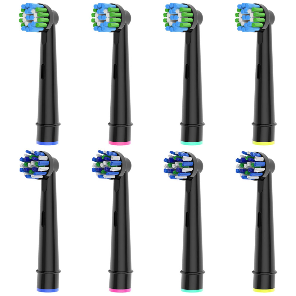 Valuabletry 8Pcs Toothbrush Heads Compatible With Oral B Electric Toothbrush, 4Pcs Precision Clean And 4Pcs Cross Clean Brush Heads, Black