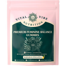 Vital Vibe Premium Feminine Balance Gummies - for Women’s Health & Wellness - Immune Support - Vegan, Gluten-Free - Hawaiian Pineapple - 60 Gummies