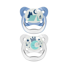Dr Brown's Natural Flow Prevent Glow in The Dark Soothers Camp/Moon 6-18 Months