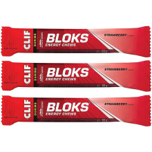 Clif Bloks Energy Chews Strawberry - Sports Supplements, 60 g (Strawberry - 3 Pa