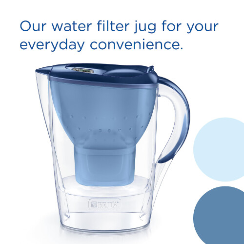 BRITA BRITA Marella Water Filter Jug Blue (2.4L) Starter Pack incl. 3x 1