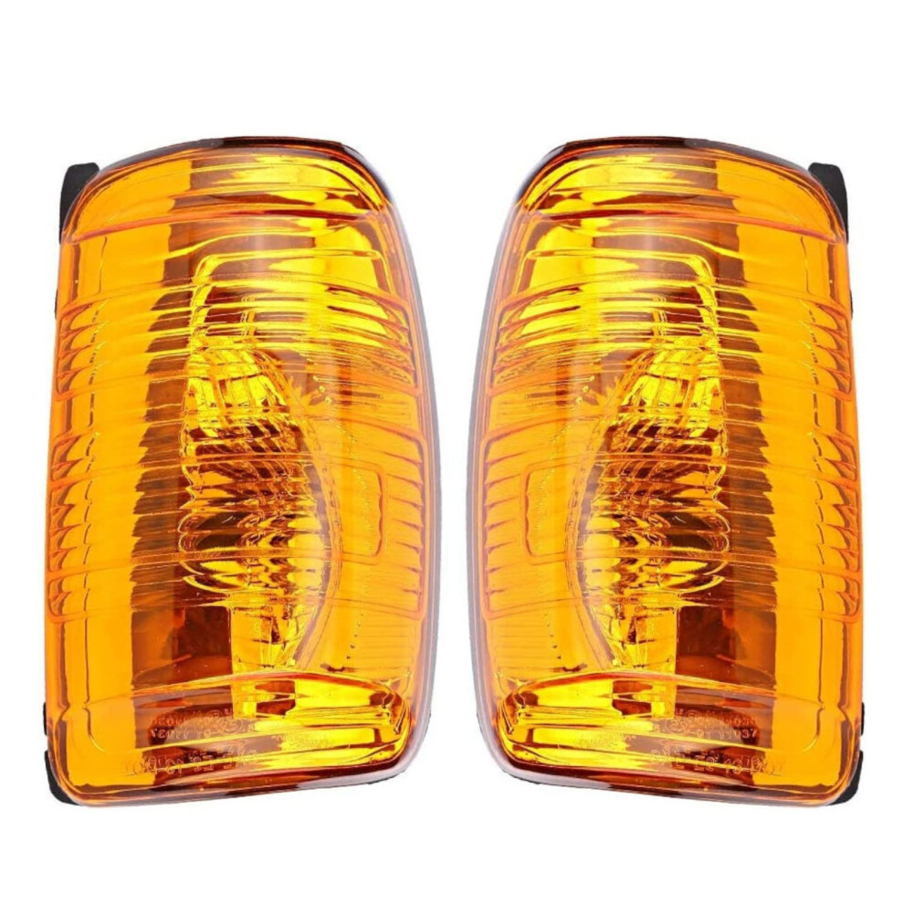 Biaren Wing Mirror Indicator Lamp Lens Set Left And Right For Ford Transit Mk8 2014 Onwards 1847388 1847390 Amber/Orange 5004639896596