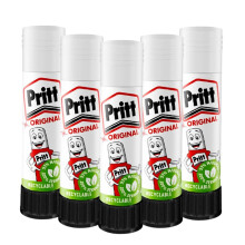 PRITT Glue Sticks (5 Pack, 11g) - 97% Natural Ingredients, Easy Hold Safe & Child-Friendly Glue Sticks for Home, School, Crafts, O