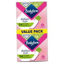 Bodyform Dailies So Slim 48 Pantyliners (2 x 24) Ultra Thin Individually Wrapped Liners for Daily Freshness and Comfort