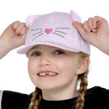 (One Size, Pink) Bertie & Bo Girls Cat Baseball Cap