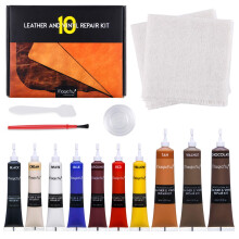 Magicfly Leather and Vinyl Repair Kit, 10 Colours for Sofa, Couch, Car Seat, Boat Touch Up Kit with Leather Patch and Scratch Repair