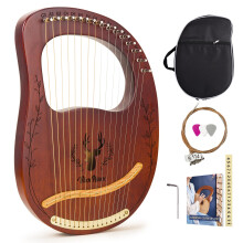 VixxNoxx Arpa Lyra, Kit Arpa in Mogano a 16 Corde, Strumenti Musicali con Borsa Chiave Istruzioni Corde Extra