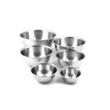 Ensemble de 6 bols de mélange en acier inoxydable poli, 0.5, 1.25, 2.75, 4.25, 6.25 et 10.75 Quart