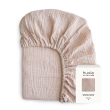 Lenzuola per Lettino - Lenzuolo Fitted in Muslin di Cotone Biologico - Misura Standard 28" x 52" Ultra-Morbido e Traspirante. (Rosa)