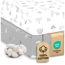 Lenzuola per Lettino in Cotone 2 Pezzi - Sweety Fox Mini, Morbide Fodere per Letto Neonato, Stampa Savanna