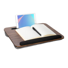 Mesa portátil para laptop hasta 16", con espacio para tablet, cojín incorporado, ideal para casa y oficina