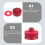1Ensemble Coussinet De Cric Rouge Pom Support Résistant 5