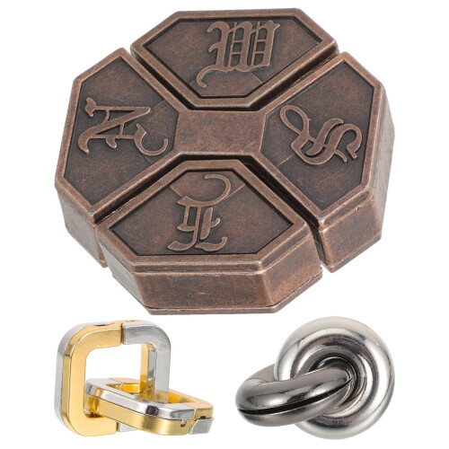 15Pcs Durable Metal Brain Teasers Creative Sensory Puzzles for Elderly 1