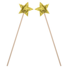 6Pcs Golden Star Shape Fairy Sticks Gift for Girls Party and Dance