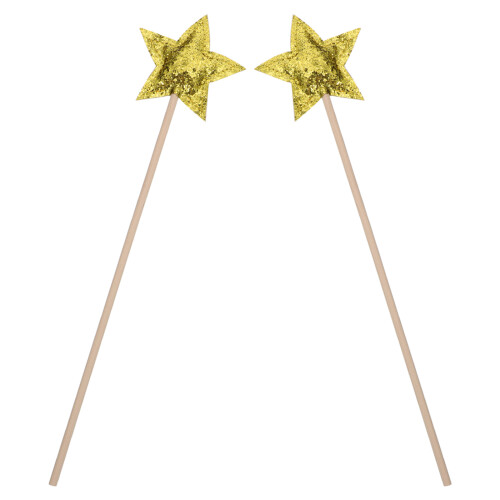 6Stk Goldfarbene Stern Glitzer Fee Geschenk