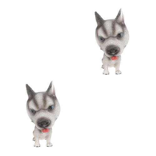 2Stk Graue Auto Schmuck Cartoon Hund Langlebig Deko 2