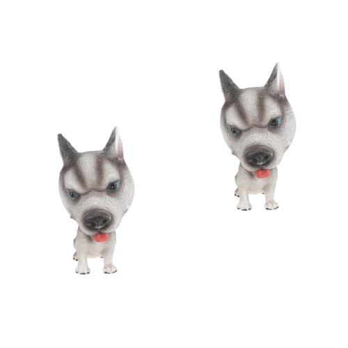 2Stk Graue Auto Schmuck Cartoon Hund Langlebig Deko 1