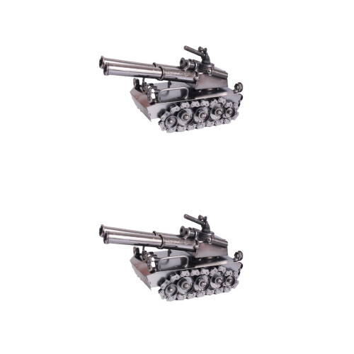 2Stk Silbernes Eisen Modell Militärischer Panzer Sammler 2