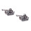2Stk Silbernes Eisen Modell Militärischer Panzer Sammler 6