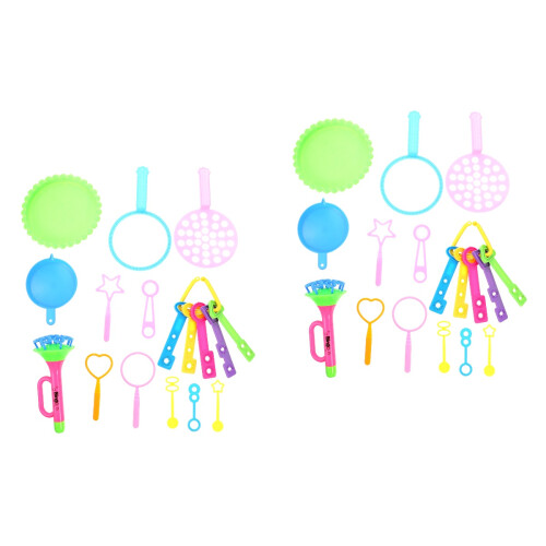 2Sets Bubble Making Stick Set with Multi-Shape Accessories and Tray 2