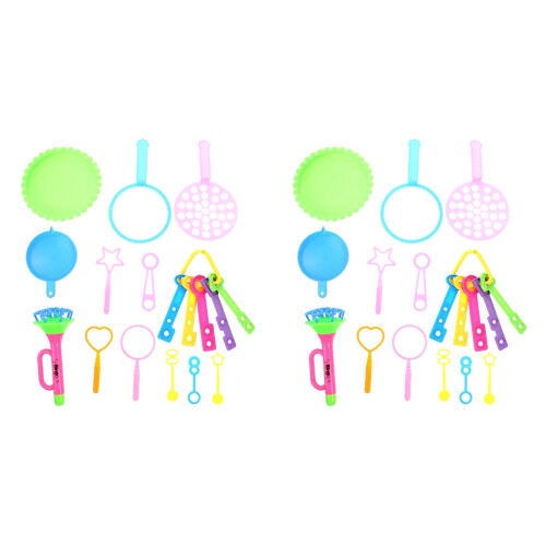 2Sets Bubble Making Stick Set with Multi-Shape Accessories and Tray 1