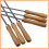 12Stk Grillbesteck Gabeln Mit Handlichem Holzgriff Silber 7