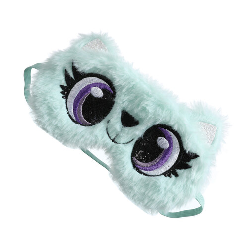 2Pièces Cache-Yeux Vert Clair Peluche Cartoon Confortable Pour 1