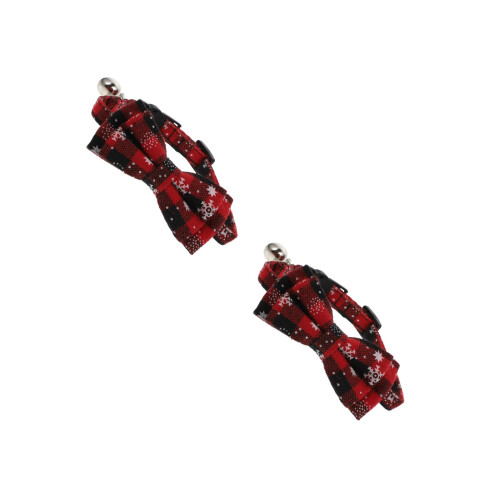 2Pièces Colliers Chats Décoratifs En Coton Pour De Noël 2
