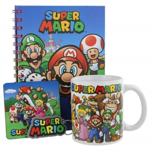 Super Mario Super Mario Evergreen Mug Coaster And Keychain Set 1