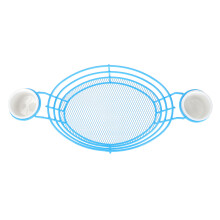 2Pièces Panier Bleu En Métal Pour Snacks, Frites Présentation