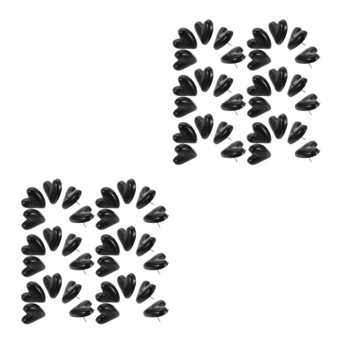 60Pcs Black Decorative Heart Pushpins Irregular Design for Cork Boards 2