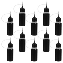 72Pièces Flacons Colle Plastique Noir Embout Aiguille Fine