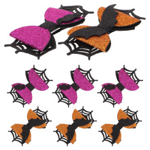 16Pairs Multi Fabric Spooky Bat Hairpins Halloween Clips for Party Use