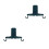 2Pièces Crochet Pivotant Murale En ABS Bleu Pour Serviettes À 4