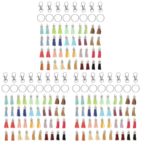 150Sets DIY Tassel Keychain Kit with Keychain Accessories for Decor 1