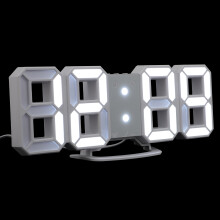 3Sets Decorative LED Digital Wall Clock White 3D Mute Hanging