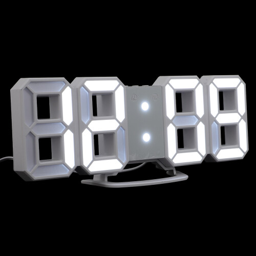 3Sets Decorative LED Digital Wall Clock White 3D Mute Hanging