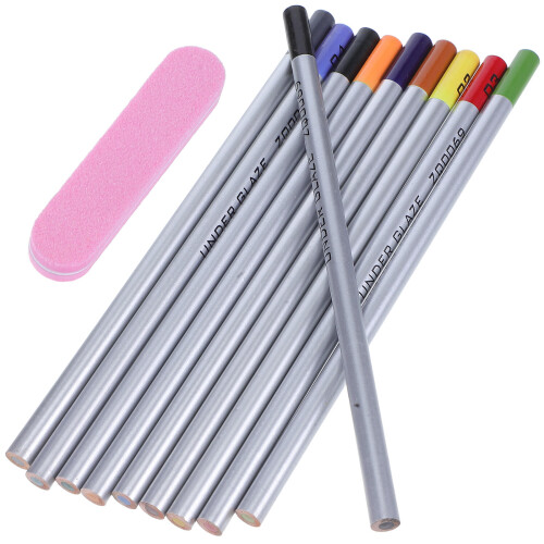 2Sets Assorted Color Ceramic Underglaze Pencils Wood Pottery Art Tools 2