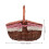 Red Wicker Basket Handheld Picnic Storage for Outdoor Use 2