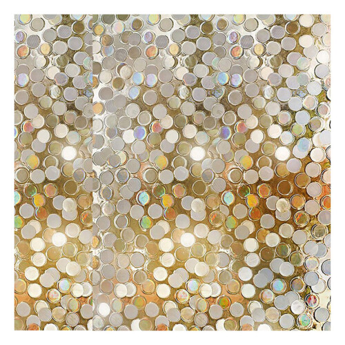 2Pcs Glittering Golden 3D Static Window Stickers for Home Privacy