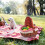 Red Wicker Basket Handheld Picnic Storage for Outdoor Use 8