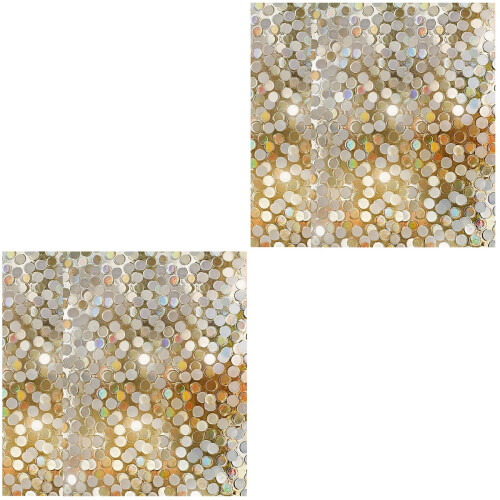 2Pcs Glittering Golden 3D Static Window Stickers for Home Privacy 2