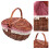 Red Wicker Basket Handheld Picnic Storage for Outdoor Use 10