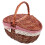 Red Wicker Basket Handheld Picnic Storage for Outdoor Use 7