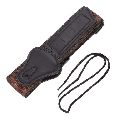 2Pcs Comfortable Brown Guitar Shoulder Belt Cotton PU Durable 1
