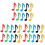 30Pièces Pinces Robustesse ABS Couleurs Variées Pour 3