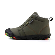 2Pcs Kids Winter Boots Green Rubber Sole Soft Lining Snowshoes