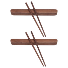 10Sets Coffee Wooden Chopsticks Set with Travel Case Reusable Home Use